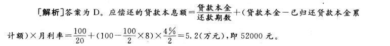 初级个人贷款,历年真题,2009年上半年《个人贷款》真题二