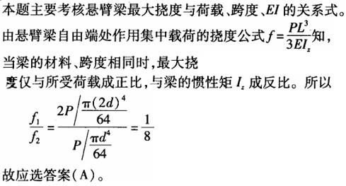 岩土基础知识,章节强化,注册岩土工程师《公共基础考试》材料力学