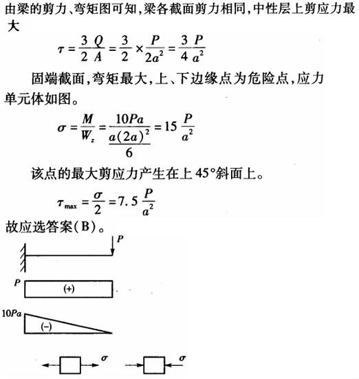 注册环保工程师公共基础,真题专项训练,工程科学基础,材料力学