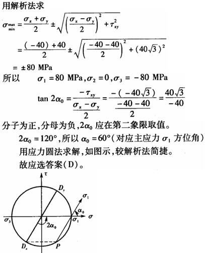 注册环保工程师公共基础,真题专项训练,工程科学基础,材料力学