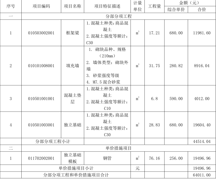 工程造价案例分析（土建+安装）,章节练习,土建安装工程造价案例分析自测