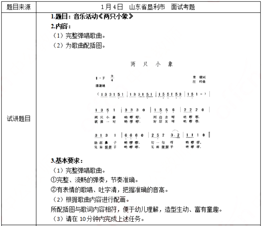 幼儿中小学面试,历年真题,教师资格证考试《幼儿专业面试》真题汇编