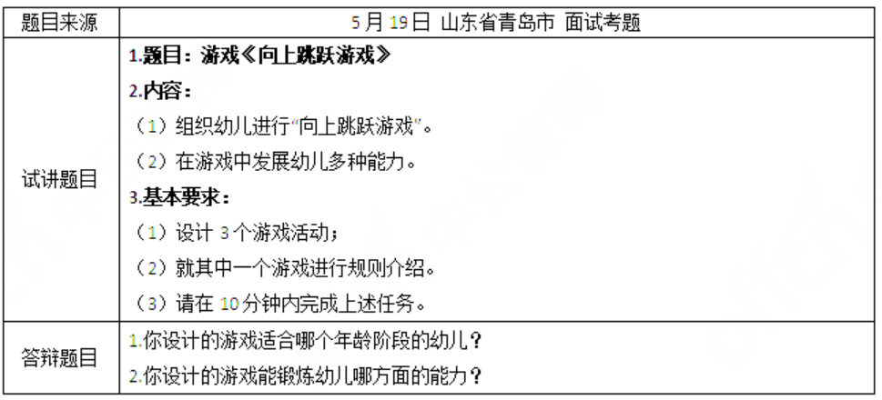 幼儿中小学面试,历年真题,教师资格证考试《幼儿专业面试》真题汇编