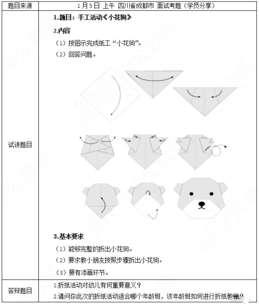 幼儿中小学面试,历年真题,教师资格证考试《幼儿专业面试》真题汇编