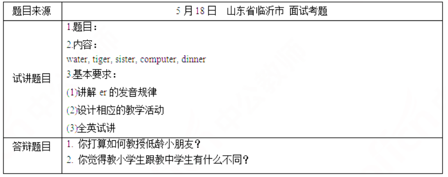幼儿中小学面试,历年真题,教师资格证考试《小学英语专业面试》真题汇编