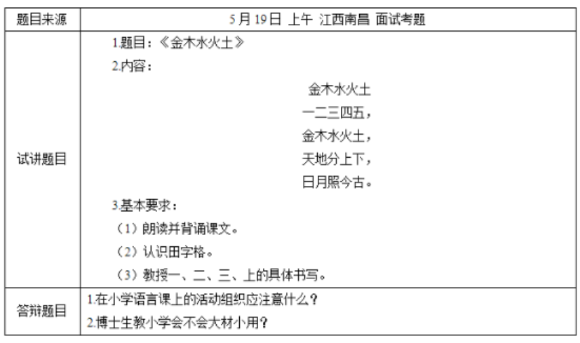 幼儿中小学面试,历年真题,教师资格证考试《小学语文专业面试》真题汇编