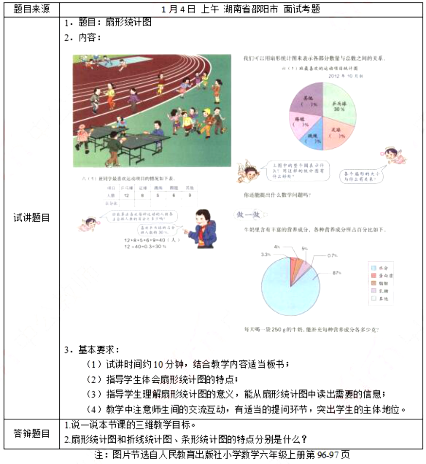 幼儿中小学面试,历年真题,教师资格证考试《小学数学专业面试》真题汇编