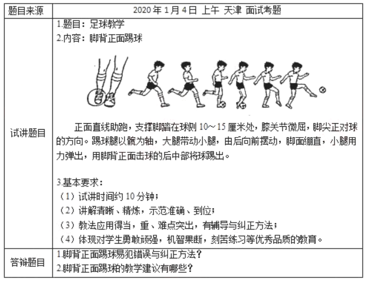 幼儿中小学面试,历年真题,教师资格证考试《小学体育专业面试》真题汇编