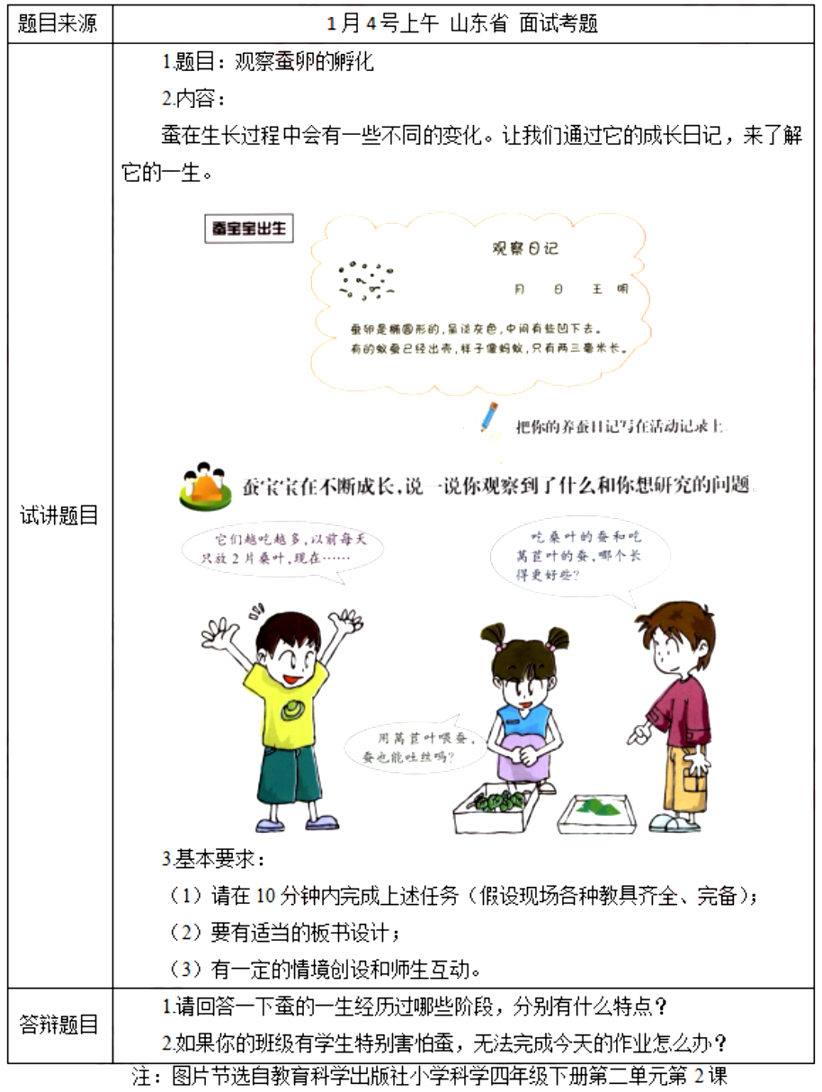 幼儿中小学面试,历年真题,教师资格证考试《小学科学专业面试》真题汇编