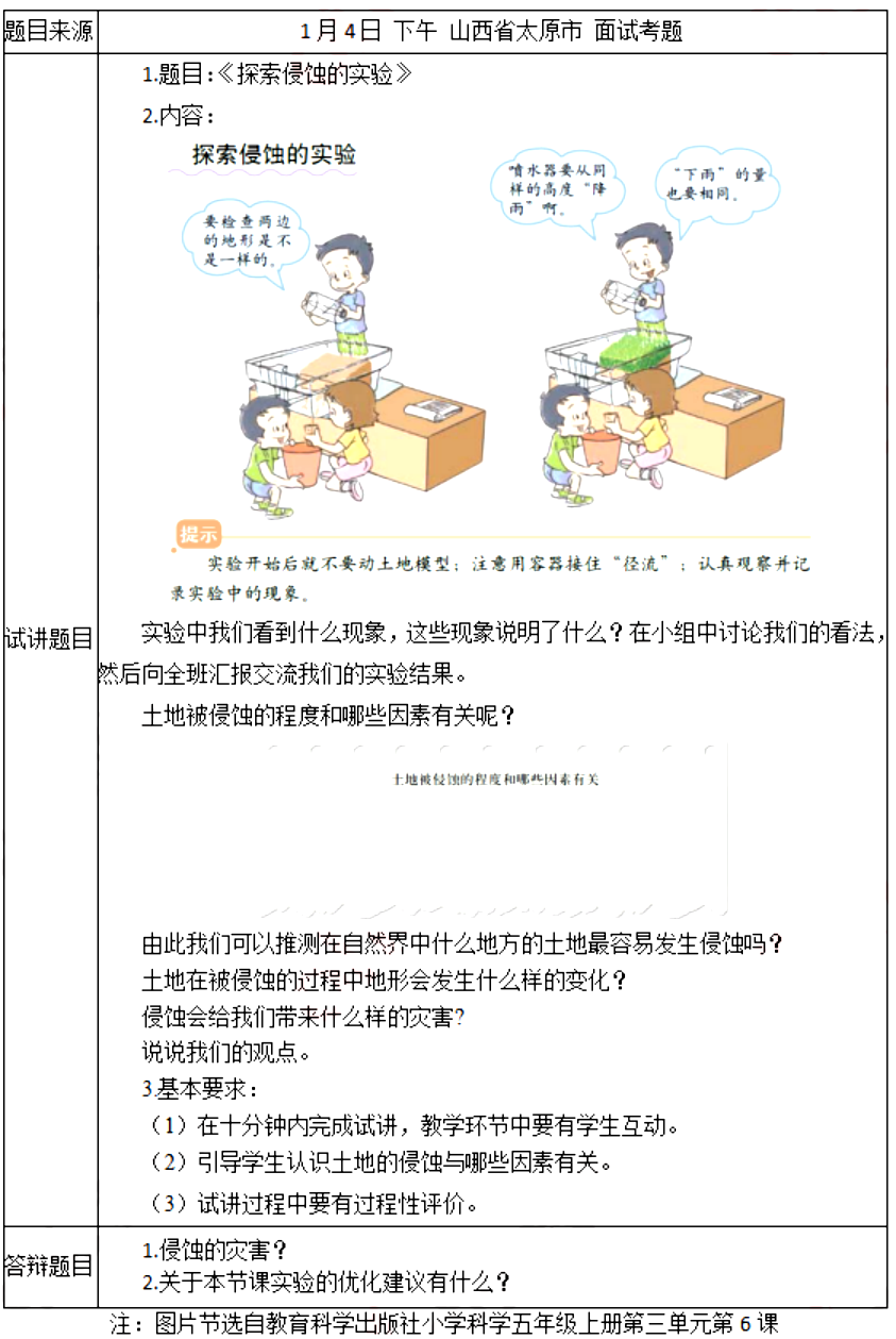 幼儿中小学面试,历年真题,教师资格证考试《小学科学专业面试》真题汇编