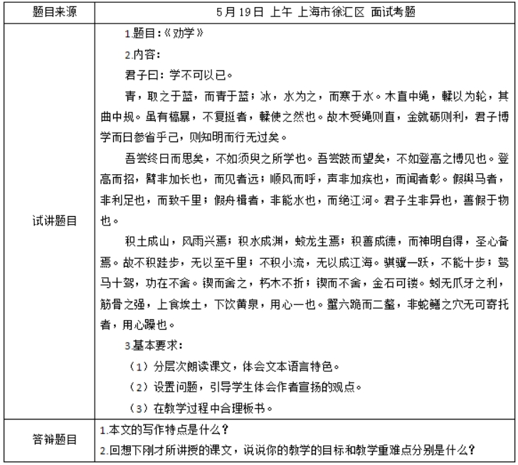 幼儿中小学面试,历年真题,教师资格证考试《高中语文专业面试》真题汇编