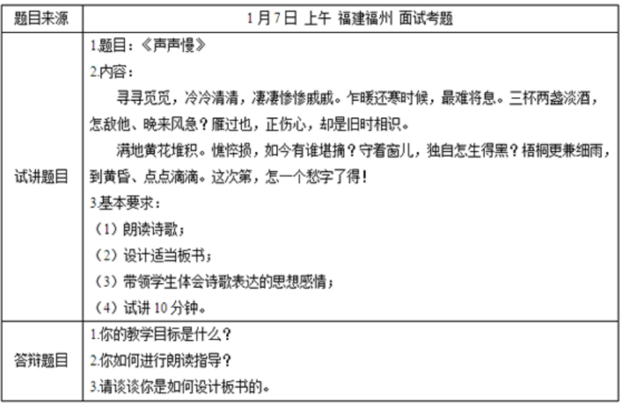 幼儿中小学面试,历年真题,教师资格证考试《高中语文专业面试》真题汇编