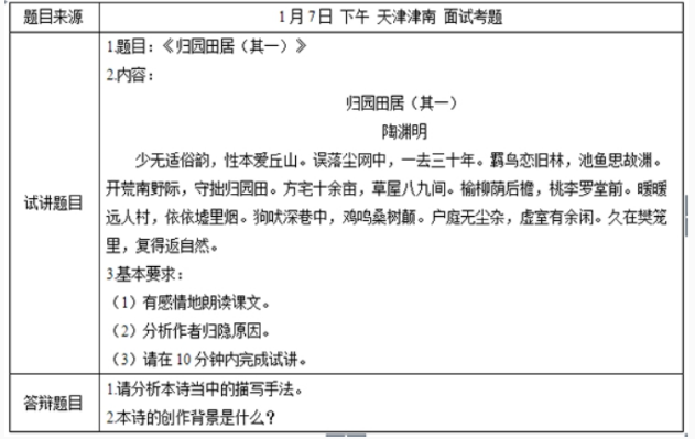 幼儿中小学面试,历年真题,教师资格证考试《高中语文专业面试》真题汇编