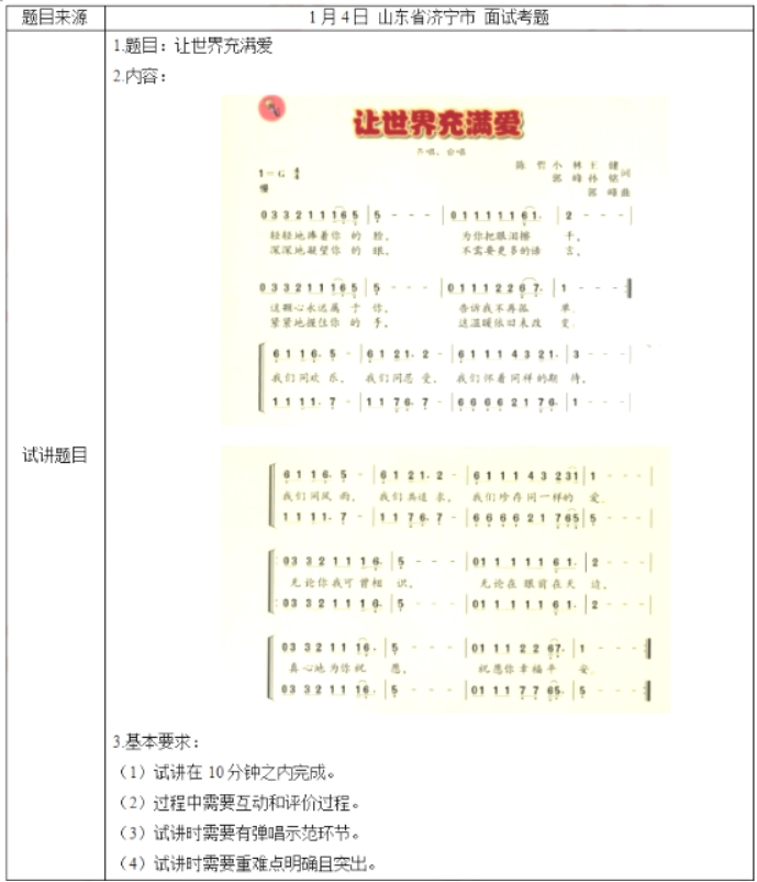 幼儿中小学面试,历年真题,教师资格证考试《高中音乐专业面试》真题汇编