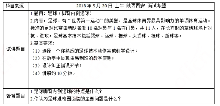 幼儿中小学面试,历年真题,教师资格证考试《高中体育专业面试》真题汇编