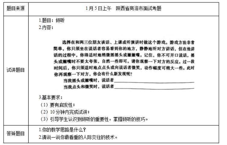 幼儿中小学面试,历年真题,教师资格证考试《高中心理健康专业面试》真题汇编