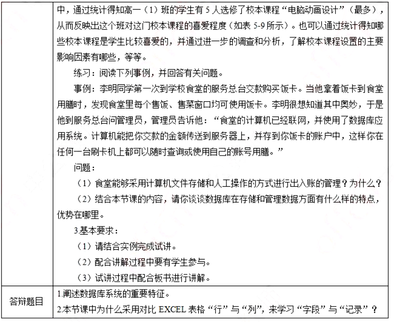 幼儿中小学面试,历年真题,教师资格证考试《高中信息技术专业面试》真题汇编