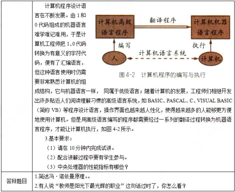 幼儿中小学面试,历年真题,教师资格证考试《高中信息技术专业面试》真题汇编