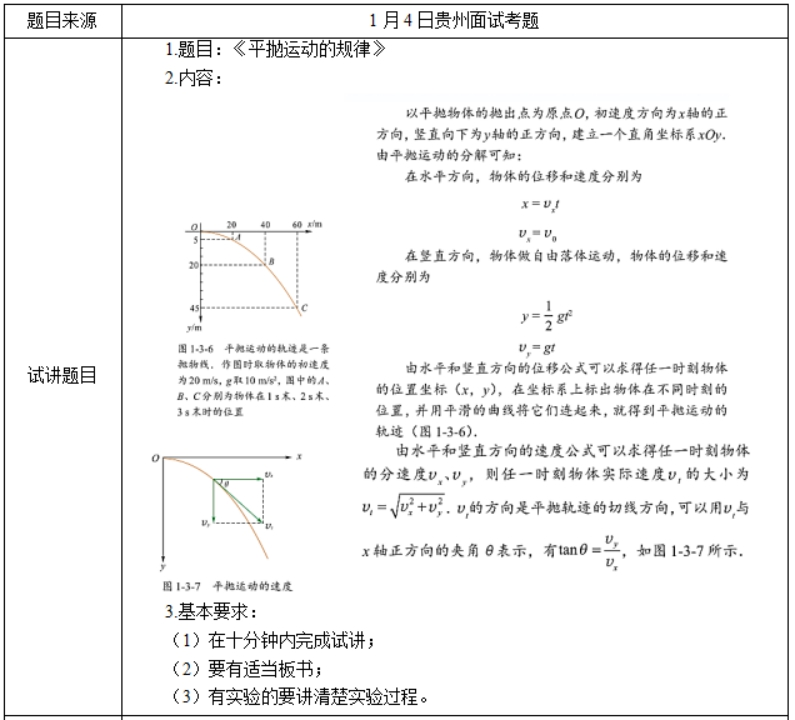 幼儿中小学面试,历年真题,教师资格证考试《高中物理专业面试》真题汇编