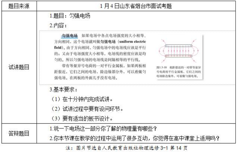 幼儿中小学面试,历年真题,教师资格证考试《高中物理专业面试》真题汇编