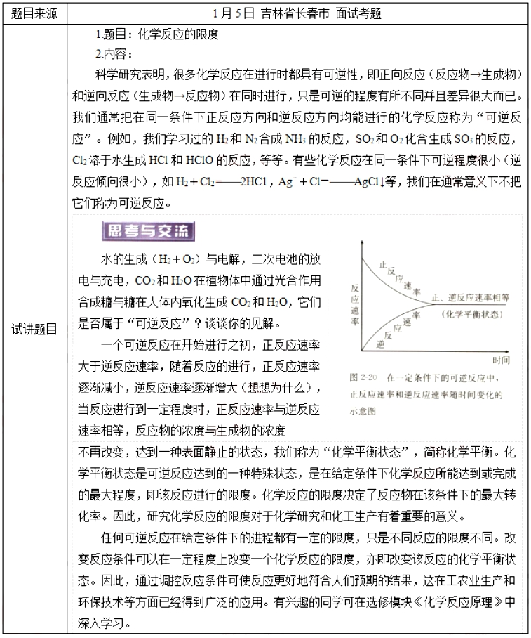 幼儿中小学面试,历年真题,教师资格证考试《高中化学专业面试》真题汇编