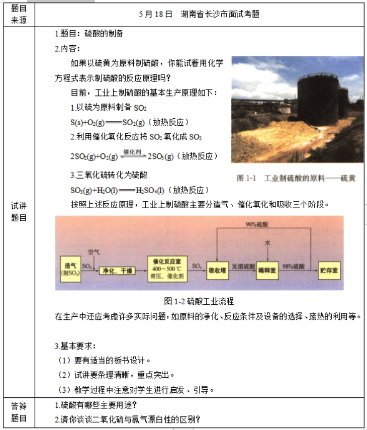 幼儿中小学面试,历年真题,教师资格证考试《高中化学专业面试》真题汇编