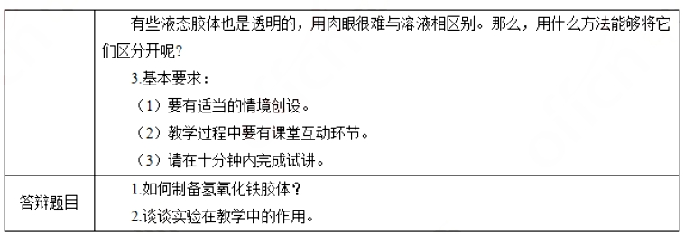 幼儿中小学面试,历年真题,教师资格证考试《高中化学专业面试》真题汇编