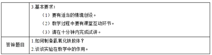 幼儿中小学面试,历年真题,教师资格证考试《高中化学专业面试》真题汇编