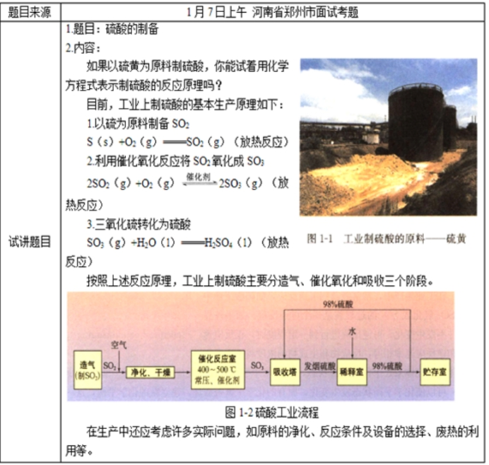 幼儿中小学面试,历年真题,教师资格证考试《高中化学专业面试》真题汇编