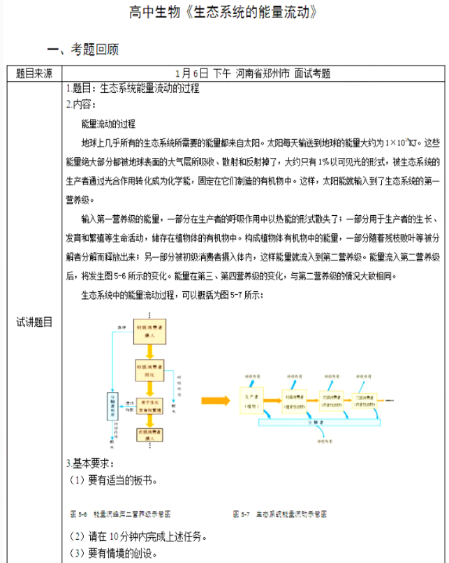 幼儿中小学面试,历年真题,教师资格证考试《高中生物专业面试》真题汇编