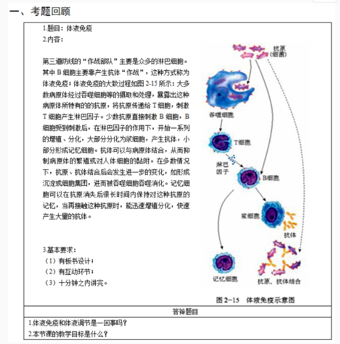 幼儿中小学面试,历年真题,教师资格证考试《高中生物专业面试》真题汇编