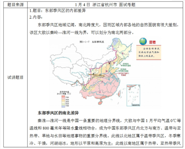 幼儿中小学面试,历年真题,教师资格证考试《高中地理专业面试》真题汇编