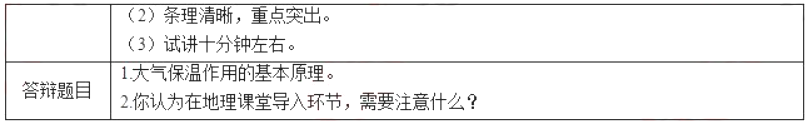 幼儿中小学面试,历年真题,教师资格证考试《高中地理专业面试》真题汇编