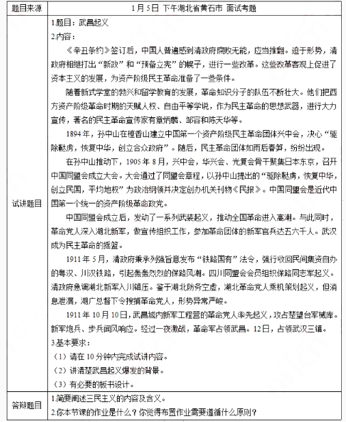 幼儿中小学面试,历年真题,教师资格证考试《高中历史专业面试》真题汇编