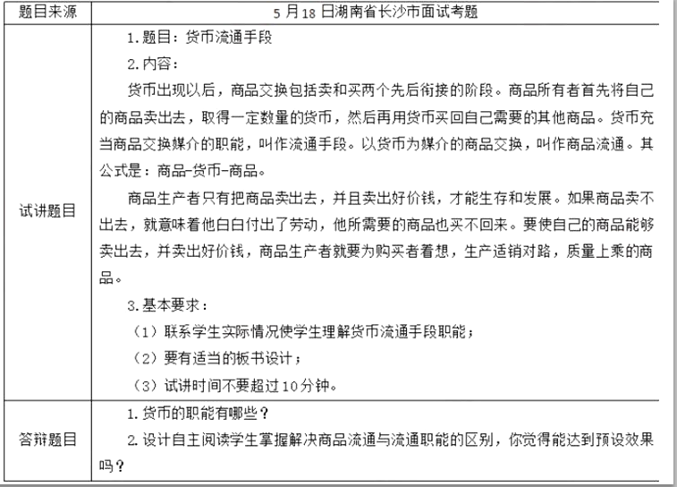 幼儿中小学面试,历年真题,教师资格证考试《高中政治专业面试》真题汇编