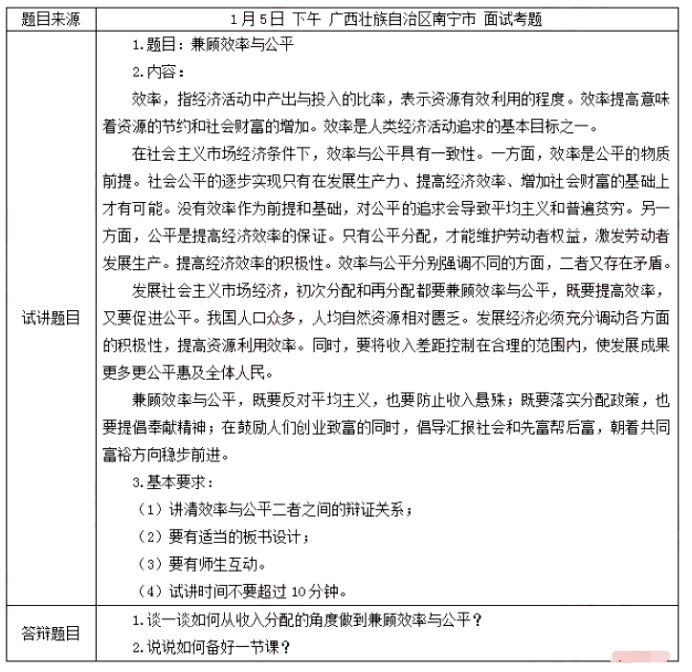 幼儿中小学面试,历年真题,教师资格证考试《高中政治专业面试》真题汇编