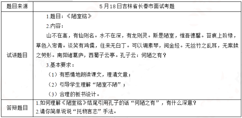 幼儿中小学面试,历年真题,教师资格证考试《初中语文专业面试》真题汇编