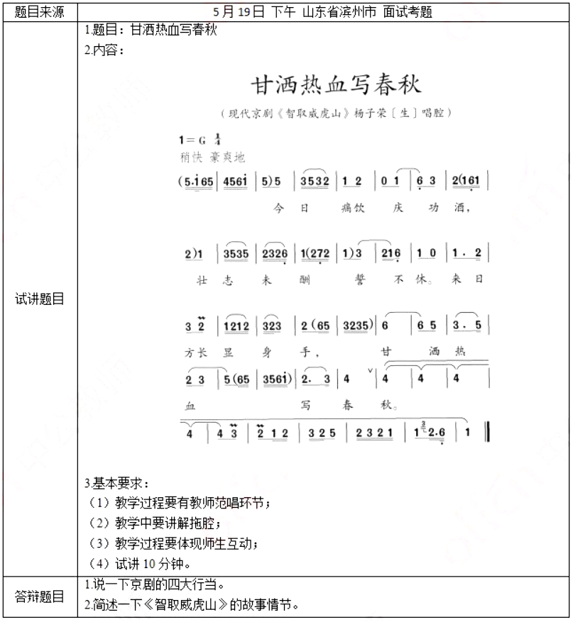 幼儿中小学面试,历年真题,教师资格证考试《初中音乐专业面试》真题汇编