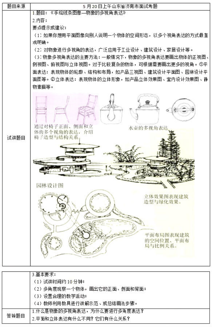 幼儿中小学面试,历年真题,教师资格证考试《初中美术专业面试》真题汇编