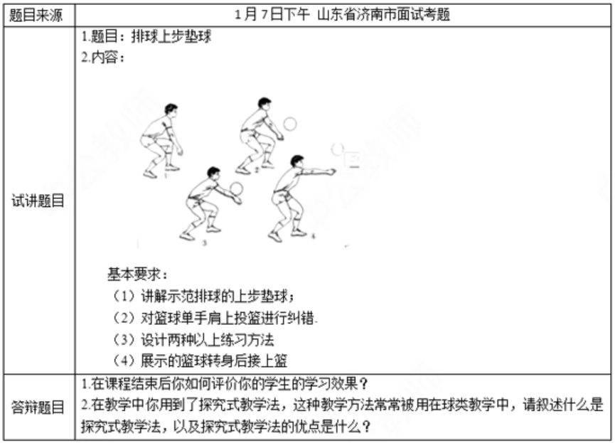 幼儿中小学面试,历年真题,教师资格证考试《初中体育专业面试》真题汇编