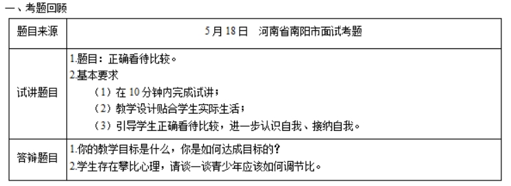 幼儿中小学面试,历年真题,教师资格证考试《初中心理健康专业面试》真题汇编