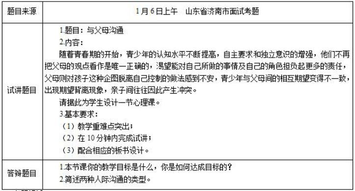 幼儿中小学面试,历年真题,教师资格证考试《初中心理健康专业面试》真题汇编