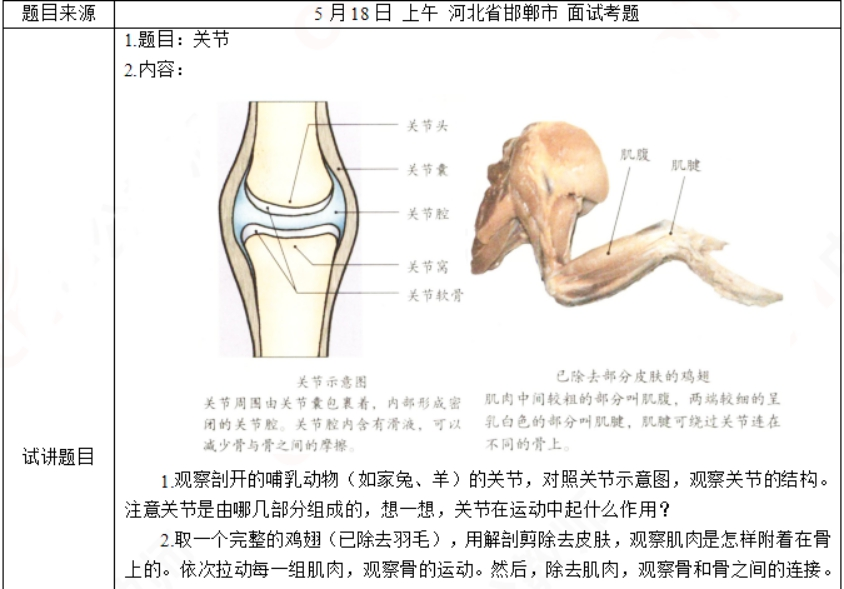 幼儿中小学面试,历年真题,教师资格证考试《初中生物专业面试》真题汇编