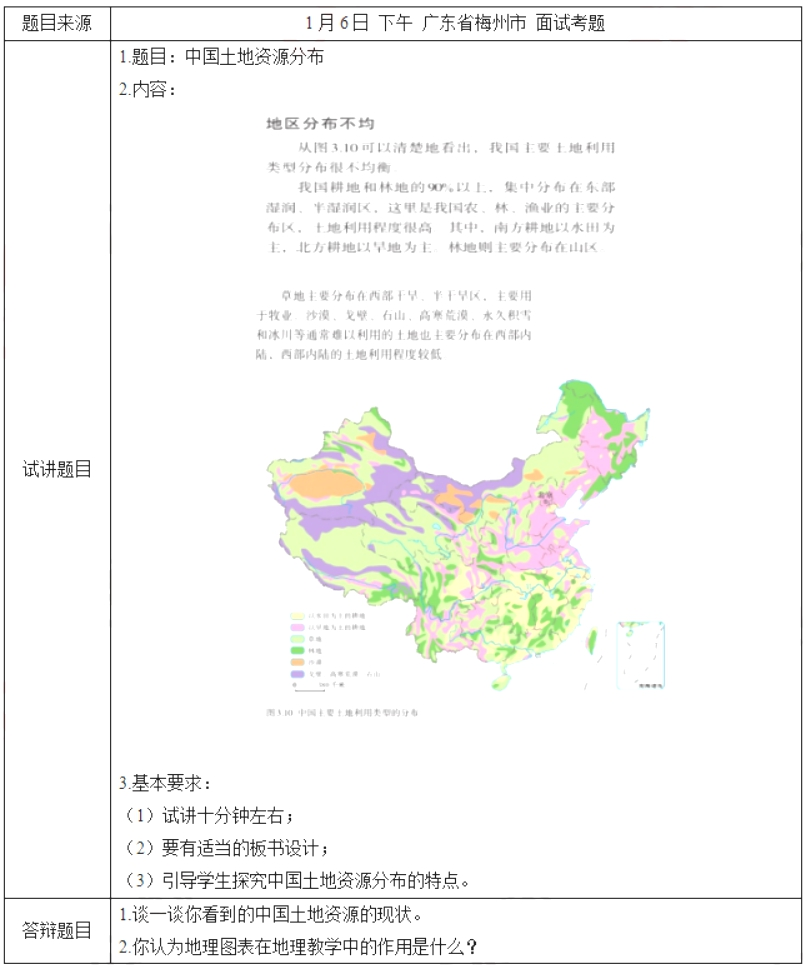 幼儿中小学面试,历年真题,教师资格证考试《初中地理专业面试》真题汇编