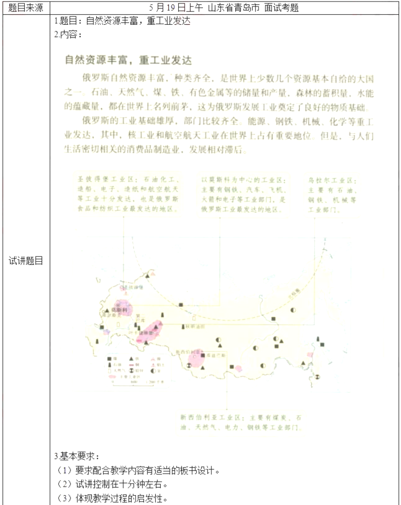 幼儿中小学面试,历年真题,教师资格证考试《初中地理专业面试》真题汇编