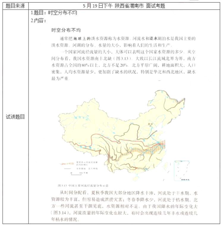 幼儿中小学面试,历年真题,教师资格证考试《初中地理专业面试》真题汇编