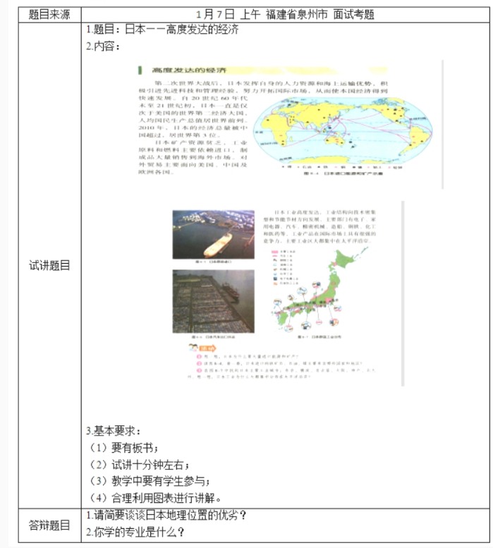 幼儿中小学面试,历年真题,教师资格证考试《初中地理专业面试》真题汇编