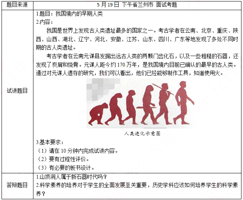 幼儿中小学面试,历年真题,教师资格证考试《初中历史专业面试》真题汇编