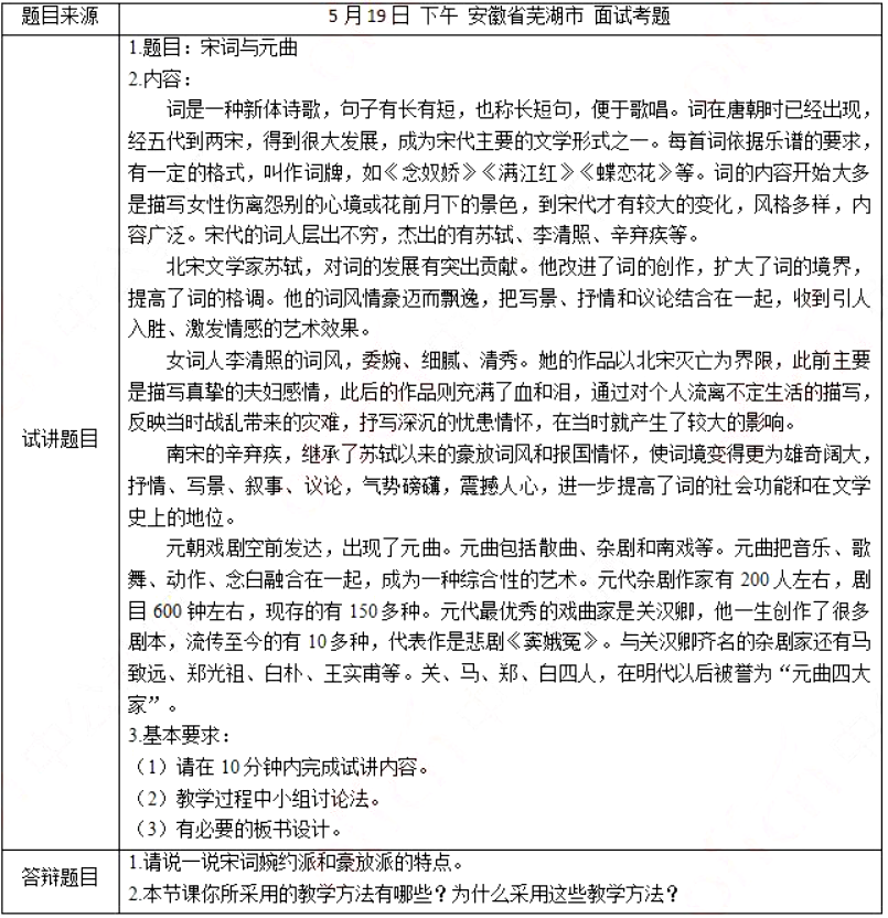 幼儿中小学面试,历年真题,教师资格证考试《初中历史专业面试》真题汇编