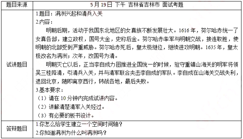 幼儿中小学面试,历年真题,教师资格证考试《初中历史专业面试》真题汇编